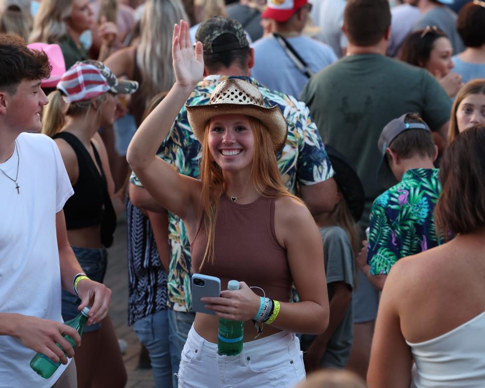 Fans at the 2023 Iowa State Fair enjoy the Tyler Hubbard concert at the Grandstand on Aug. 11, 2023, in Des Moines.