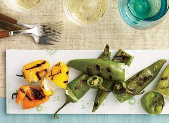 Use a combination of chile peppers, such as Poblano, Anaheim and Cubanelle, for this appetizer. As the peppers blister on the grill, the cheese filling melts on the inside.    <strong>Get the Recipe for <a href="http://www.huffingtonpost.com/2011/10/27/cheese-stuffed-grilled-pe_n_1058282.html" target="_hplink">Cheese-Stuffed Grilled Peppers