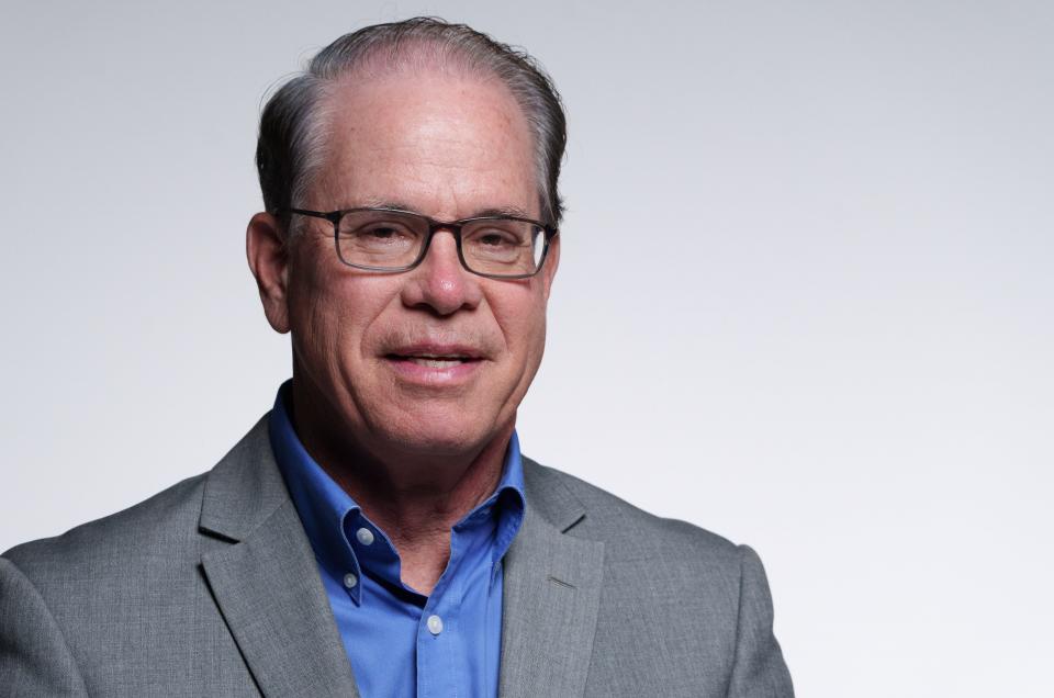 U.S. Sen. Mike Braun, who on Tuesday won Indiana's Republican gubernatorial primary, poses Wednesday, May 8, 2024, at IndyStar in Indianapolis.