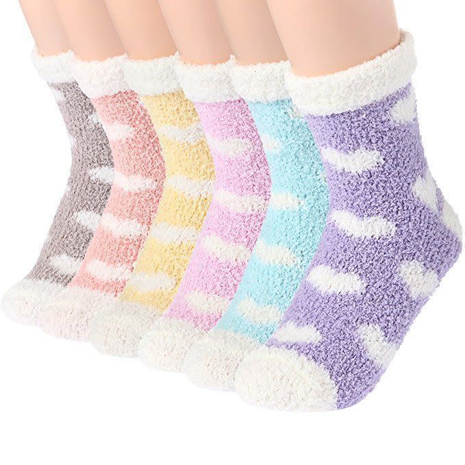 27) Toes Home Plush Slipper Socks Women