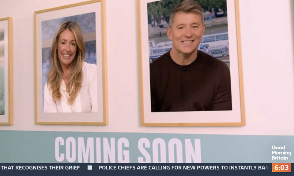 Cat Deeley and Ben Shephard start full time in March. (ITV screengrab)