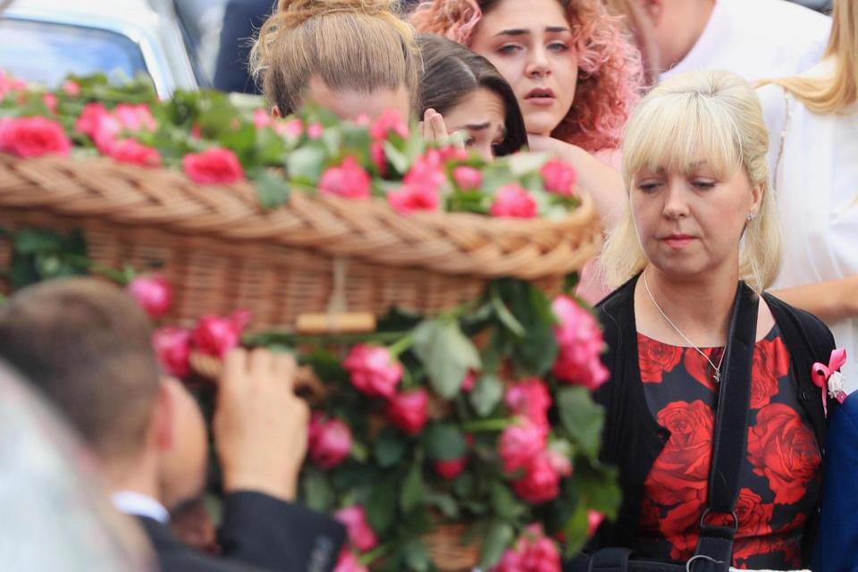 Family: Saffie's mother Lisa was discharged from hospital to attend (PA)