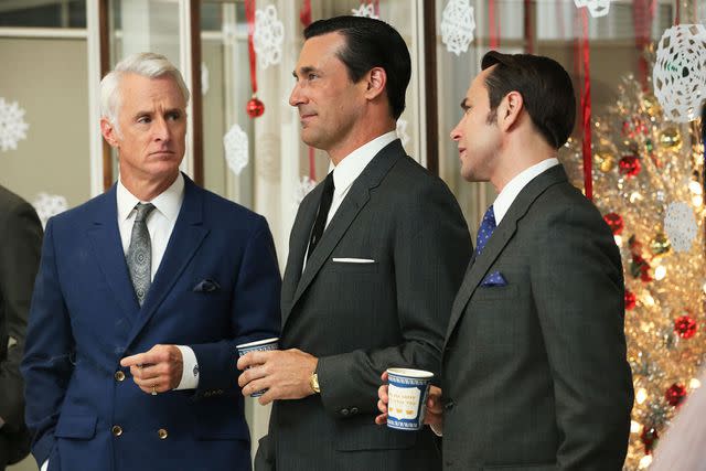 <p>Michael Yarish/AMC</p> Roger Sterling (John Slattery), Don Draper (Jon Hamm) and Pete Campbell (Vincent Kartheiser) in 'Mad Men'