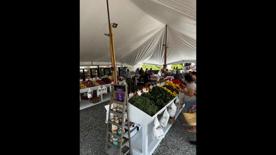Plenty of fresh local vegetables and fruits greeted visitors at the new Josh’s Farmers Market location at 630 Brawley School Road in Mooresville on Friday, June 2, 2023.