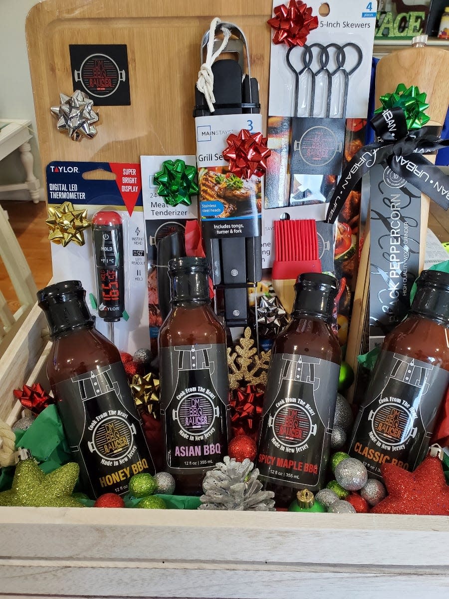 For the holidays, DM offers a basket full of grill supplies, including spatula, tongs, squeeze bottles, cutting board and thermometer along with their sauces. The sauces come in four flavors: Spicy Maple, Classic, Asian and Honey.