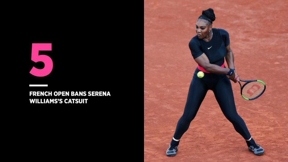 Serena Williams, die in der Vergangenheit Blutgerinnsel hatte, trug bei den French Open einen Catsuit, um ihren Kreislauf zu unterstützen. (Foto: Getty Images)