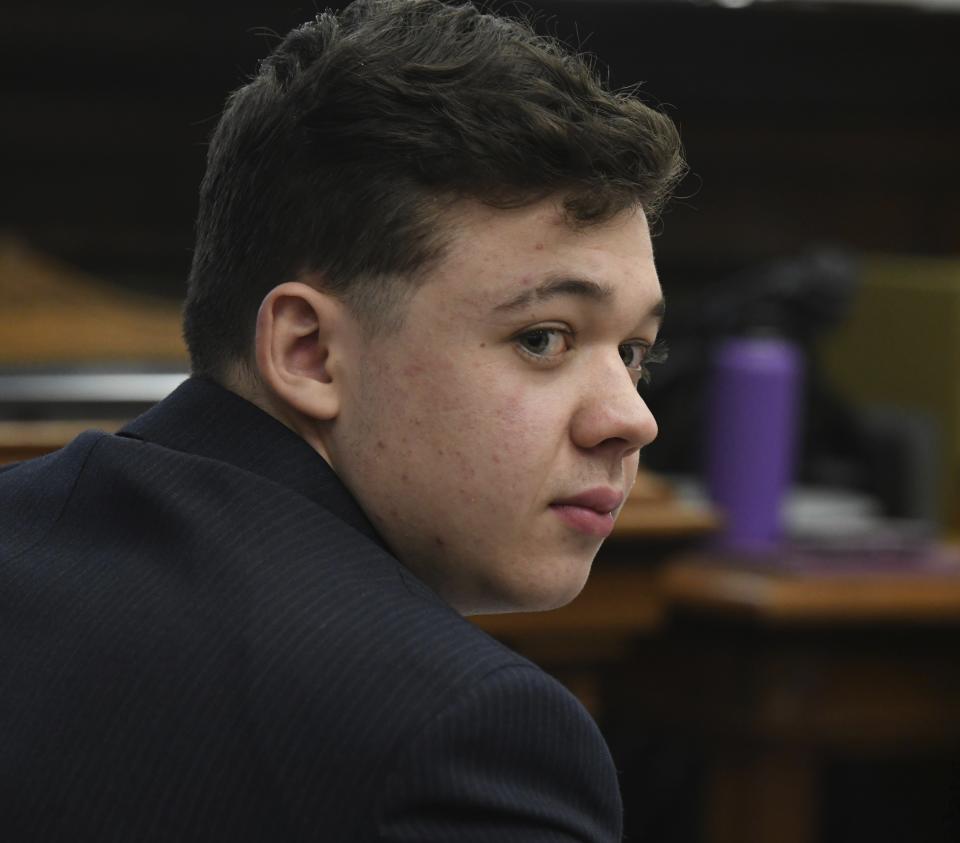 Kyle Rittenhouse sits before the start of his trial at the Kenosha County Courthouse in Kenosha, Wis., on Friday, Nov. 5, 2021. Rittenhouse is accused of killing two people and wounding a third during a protest over police brutality in Kenosha, last year. (Mark Hertzberg /Pool Photo via AP)