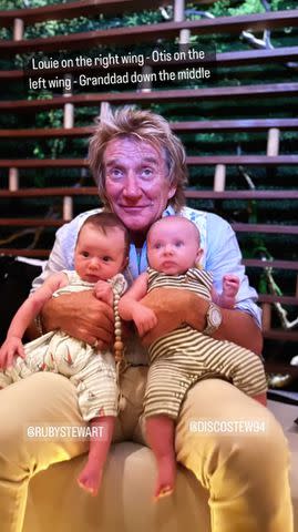 <p>Rod Stewart/Instagram</p> Stewart was snapped spending quality time with his grandsons