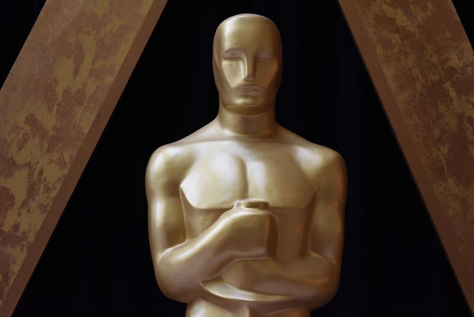 A statue of the Oscar is seen during the 90th Annual Academy Awards on March 4, 2018, in Hollywood. (Photo: Robyn Beck/AFP/Getty Images)