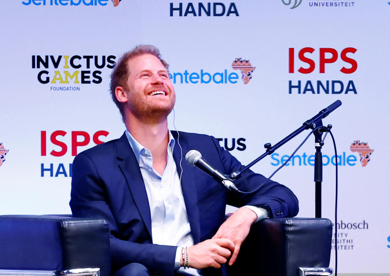 Britain's Prince Harry, Duke of Sussex, smiles during a summit on the power of sport, community and philanthropy at the ISPS Sports Values Summit-Special Edition in Tokyo, Japan, August 9, 2023. REUTERS/Kim Kyung-Hoon