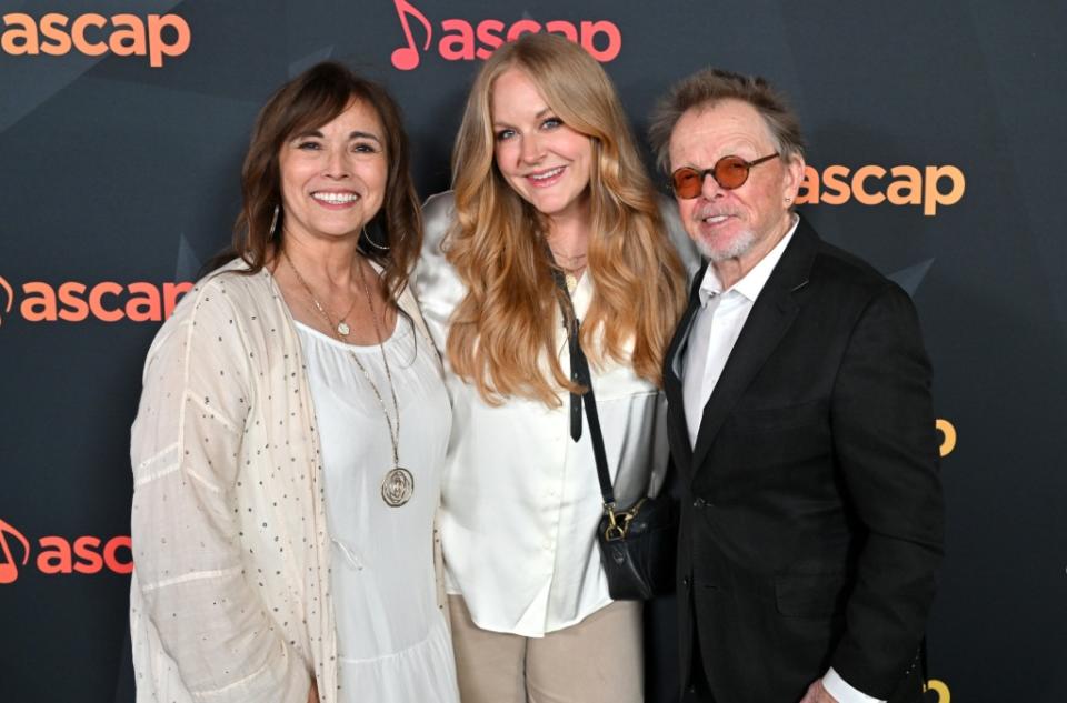 LOS ANGELES, CALIFORNIA - MAY 18: (L-R) Loretta Muñoz, AVP, ASCAP, Steph Jones, and Paul Williams, President and Chairman of the Board, ASCAP attends the ASCAP 2023 Pop Music Awards Celebration at Yamashiro Hollywood on May 18, 2023 in Los Angeles, California. (Photo by Lester Cohen/Getty Images for ASCAP)