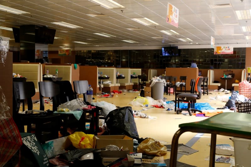 A canteen is seen at the Hong Kong Polytechnic University (PolyU)