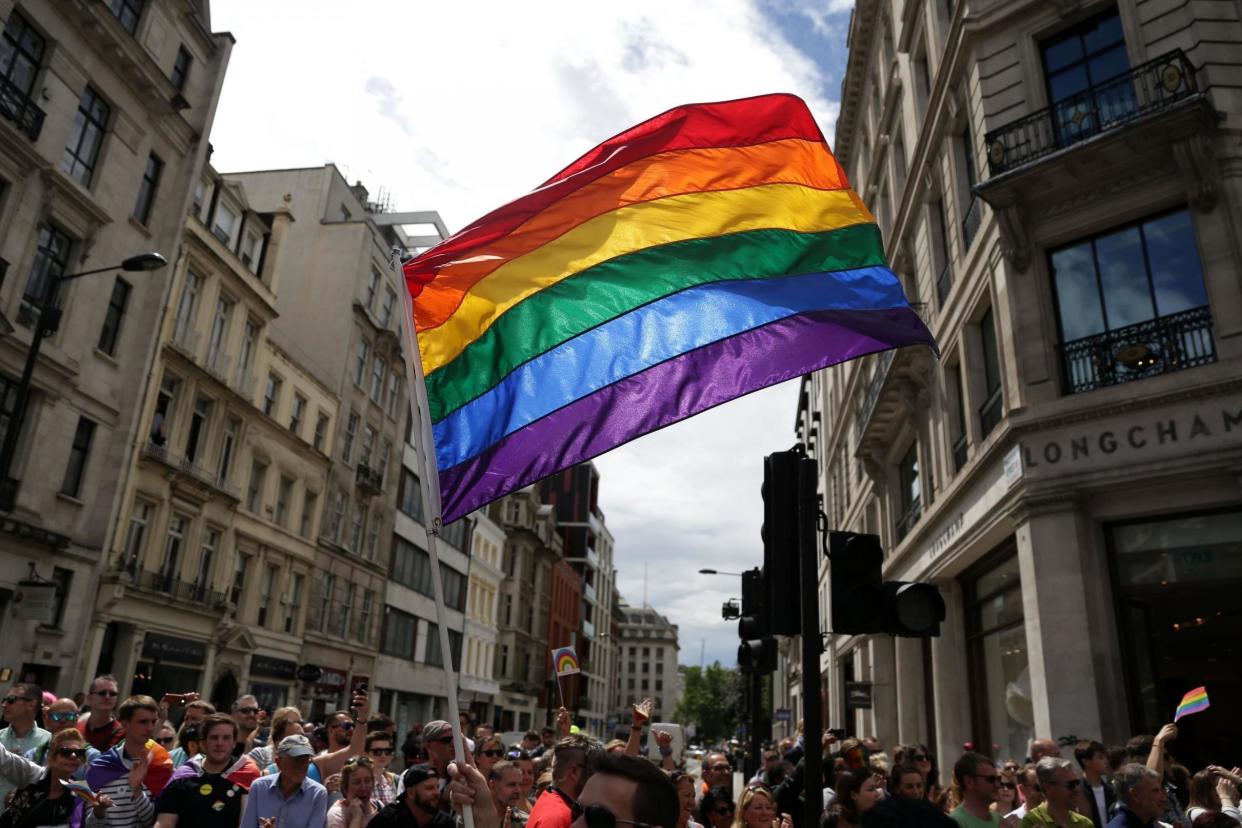 A Pride in London flag during last year's parade: PA