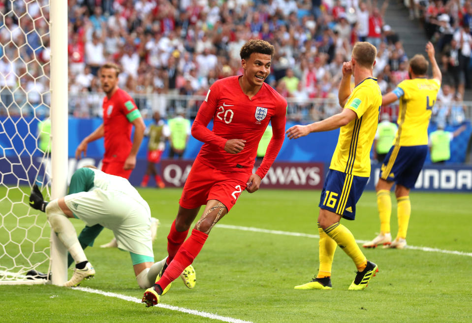 Dele Alli and England are through to the World Cup semifinals. (Getty)