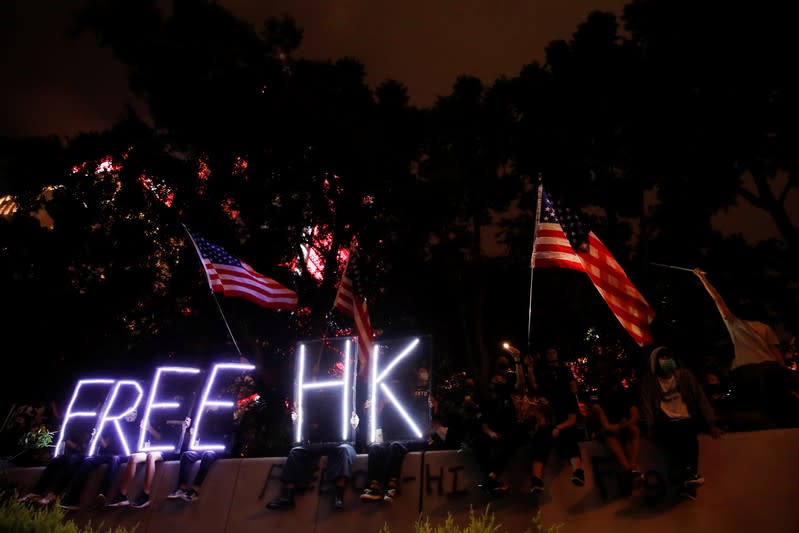 Anti-government demonstrators protest in Hong Kong