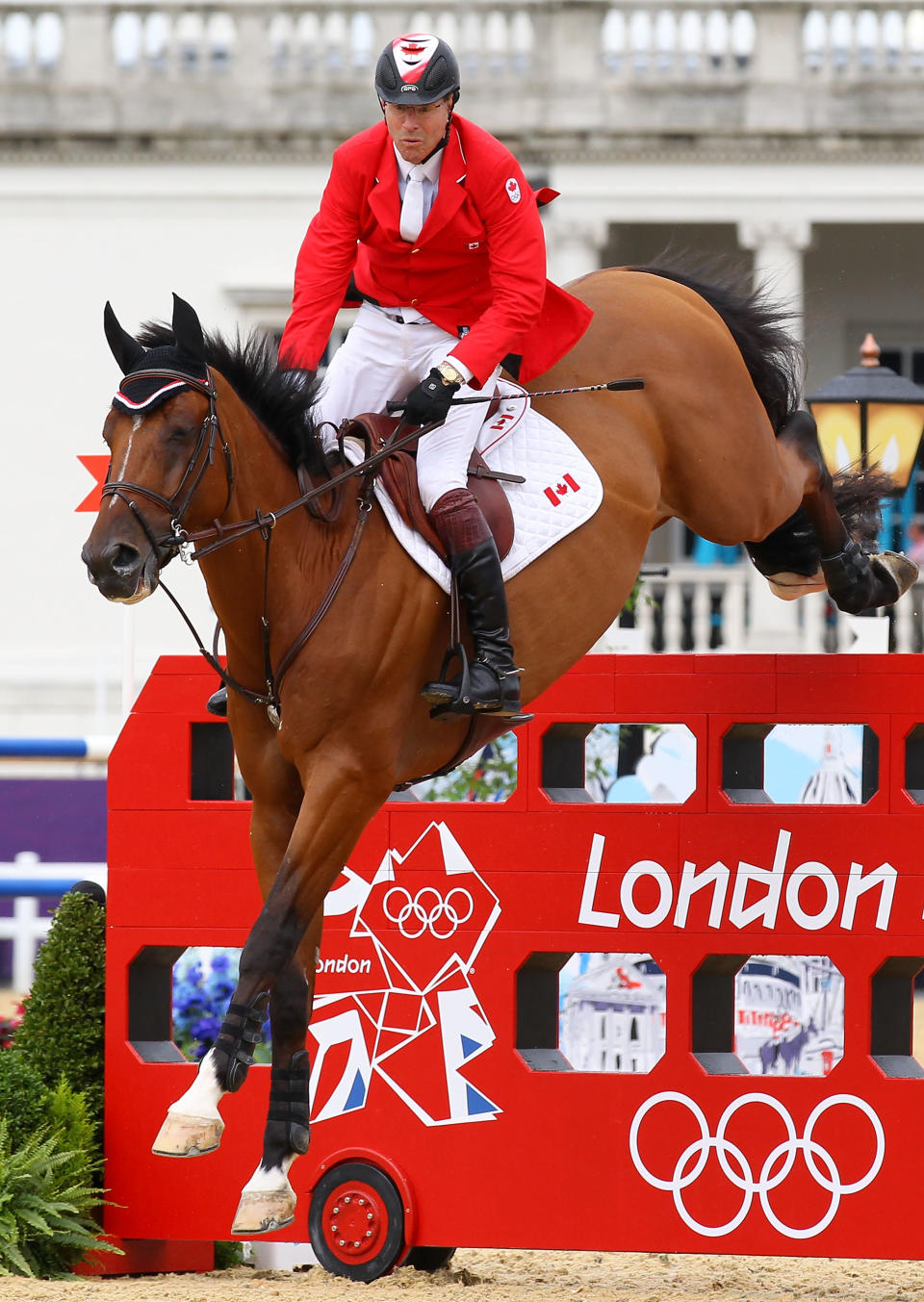 LONDON, ENGLAND - AUGUST 05: Ian Millar of Canada riding Star Power competes in the 2nd Qualifier of Individual Jumping on Day 9 of the London 2012 Olympic Games at Greenwich Park on August 5, 2012 in London, England. (Photo by Alex Livesey/Getty Images)