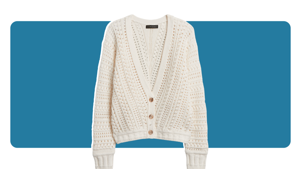 Not ready to let go of the coastal grandma trend? Have the best of both worlds with this cardigan from Banana Republic.