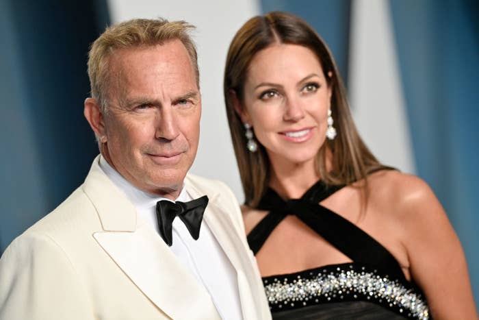 Kevin Costner and Christine Baumgartner on the red carpet