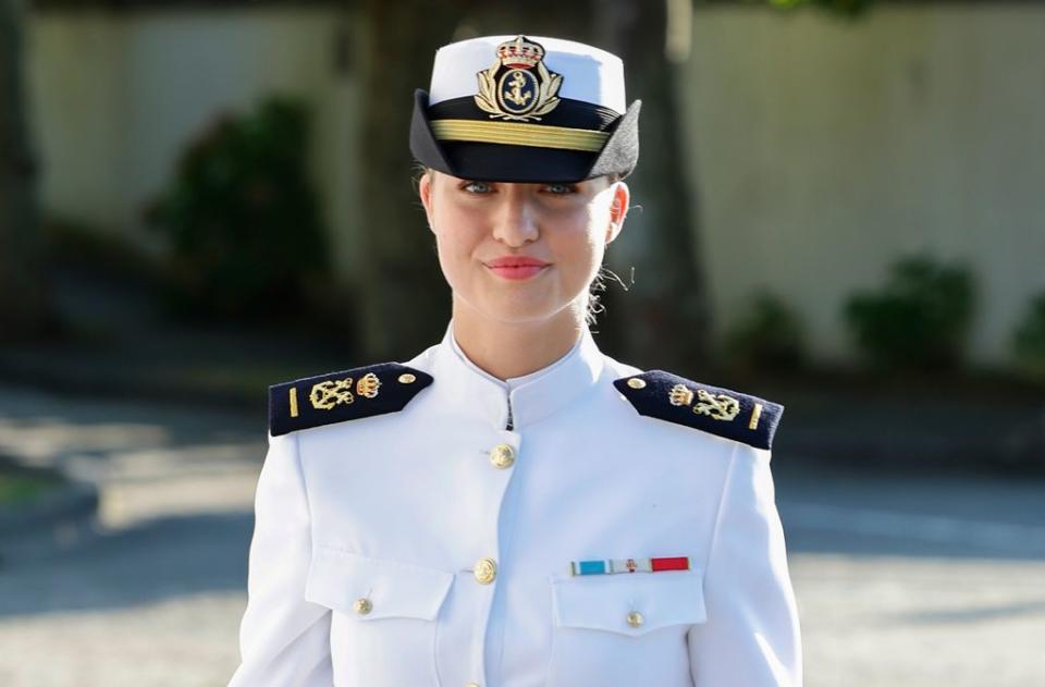 La Princesa Leonor de Borbón durante su ingreso en la Escuela Naval de Marín en Pontevedra