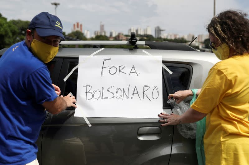 Protest against Brazil's President Jair Bolsonaro in Sao Paulo