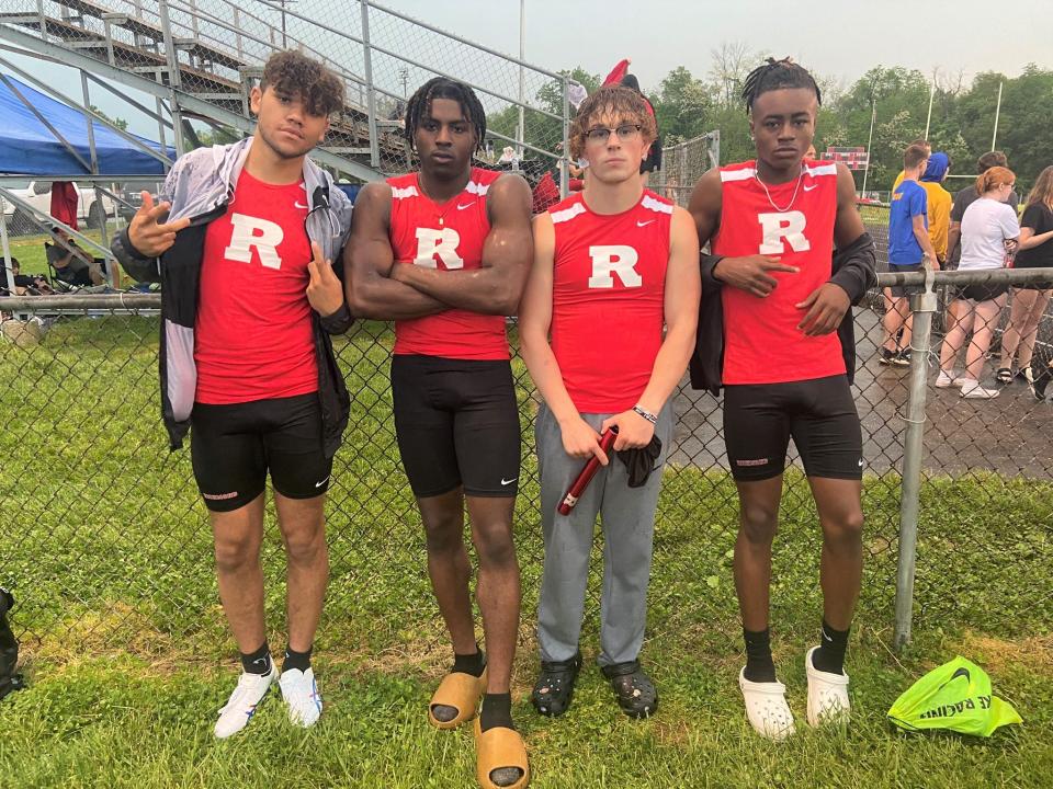 Richmond's boys' 4x100 relay team poses after competing at sectionals May 19, 2022.