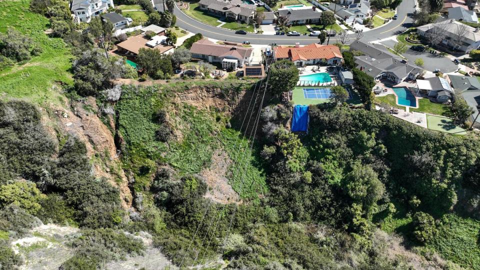 Aerial view of homes