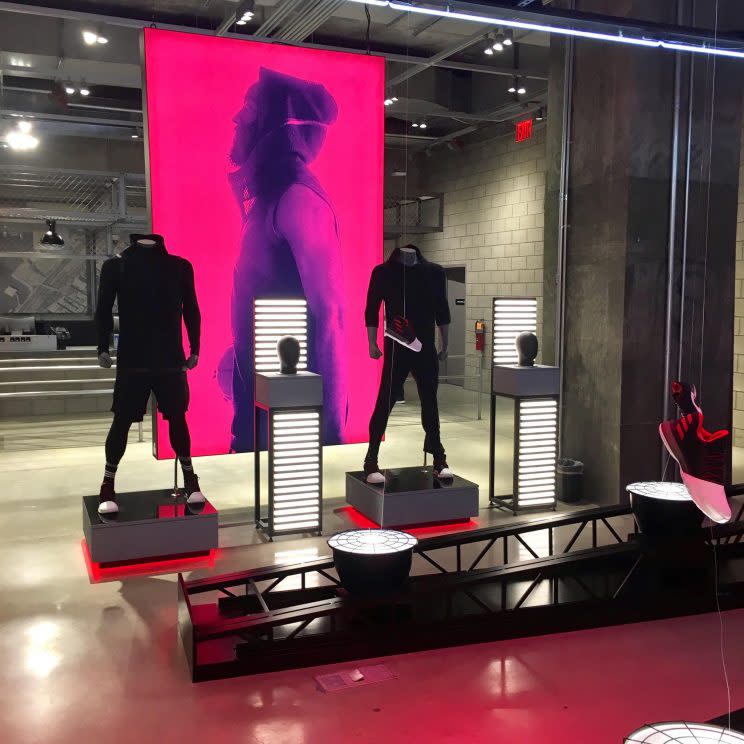 James Harden display in the new Adidas flagship NYC store. (Photo: Daniel Roberts)