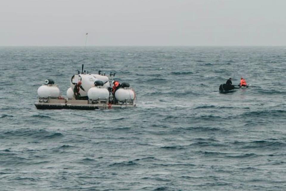 Titan submersible on the surface of the ocean (OceanGate)
