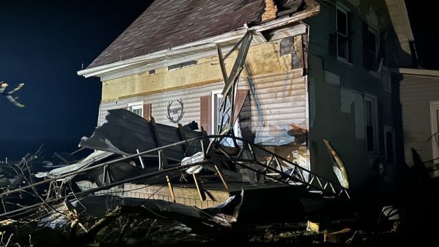 Storm damage in Plymouth, Ohio.