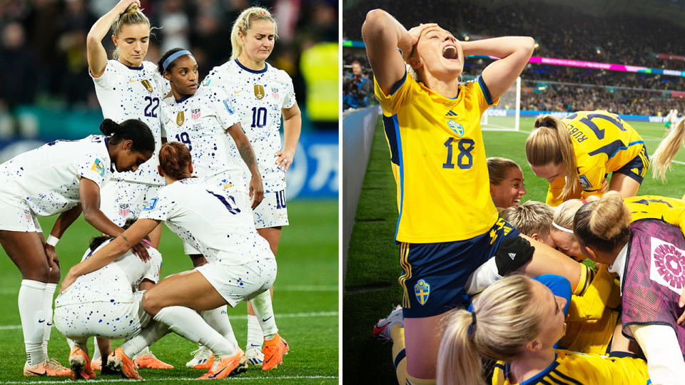 Sweden and the USA at the Women's World Cup.