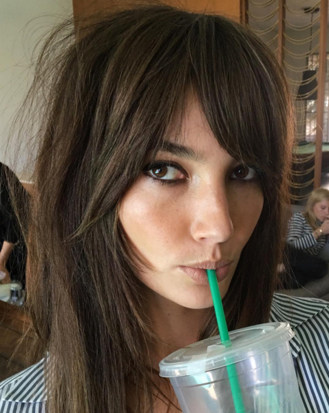 Get Lily Aldridge's bangs — no cut required. (Photo: Instagram/Bryce Scarlett)