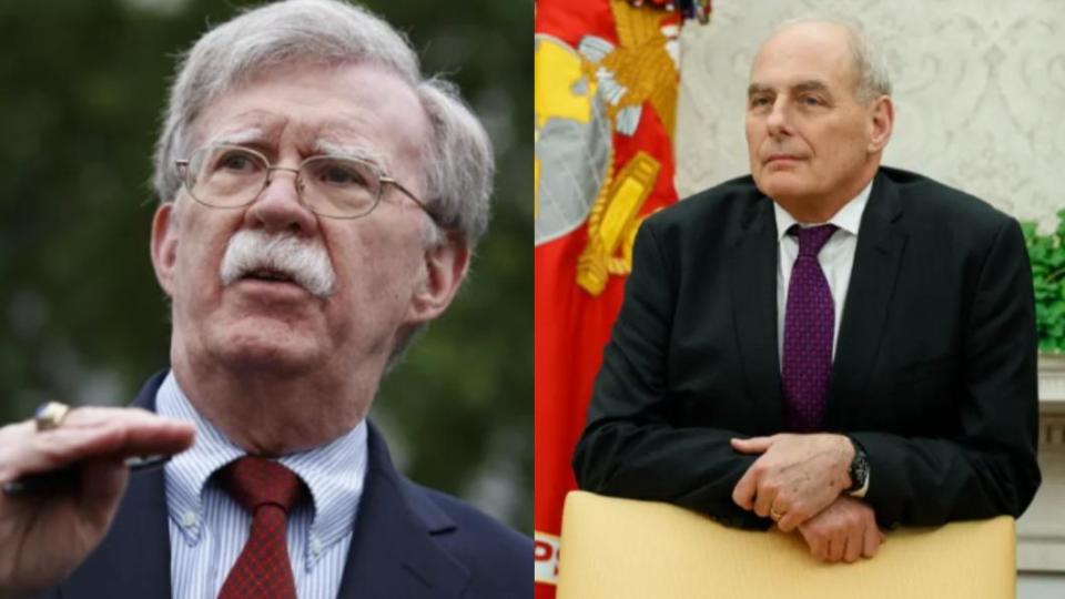 前白宮幕僚長凱利（John Kelly）、前國安顧問波頓（John Bolton）。（圖／翻攝自 紐郵）