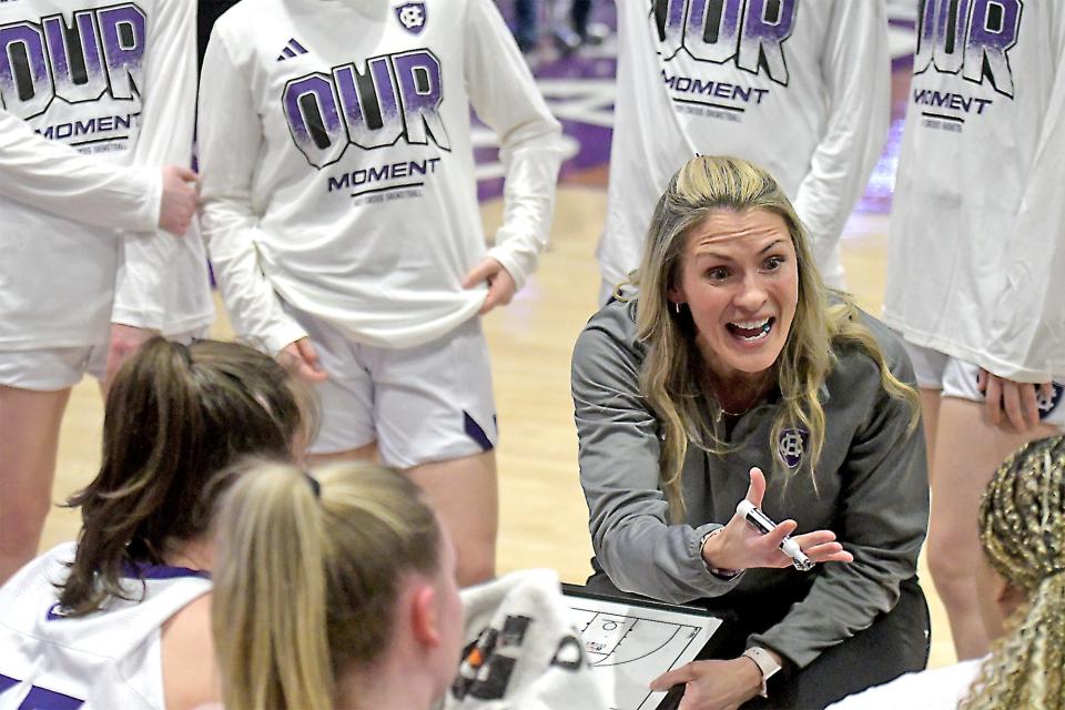 Holy Cross women's basketball coach Maureen Magarity has led the Crusaders to two straight Patriot League titles.