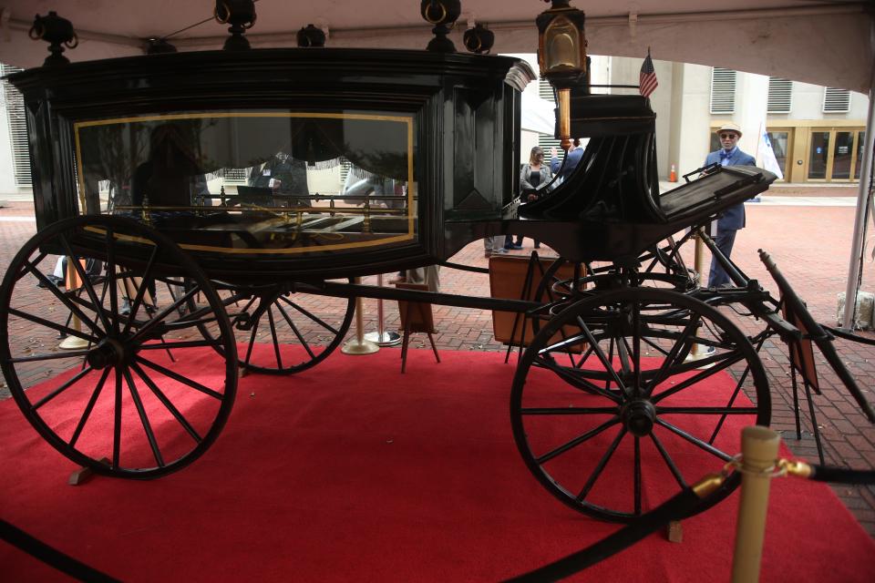 This horse-drawn hearse is believed to have carried President Abraham Lincoln's body after he was assassinated.