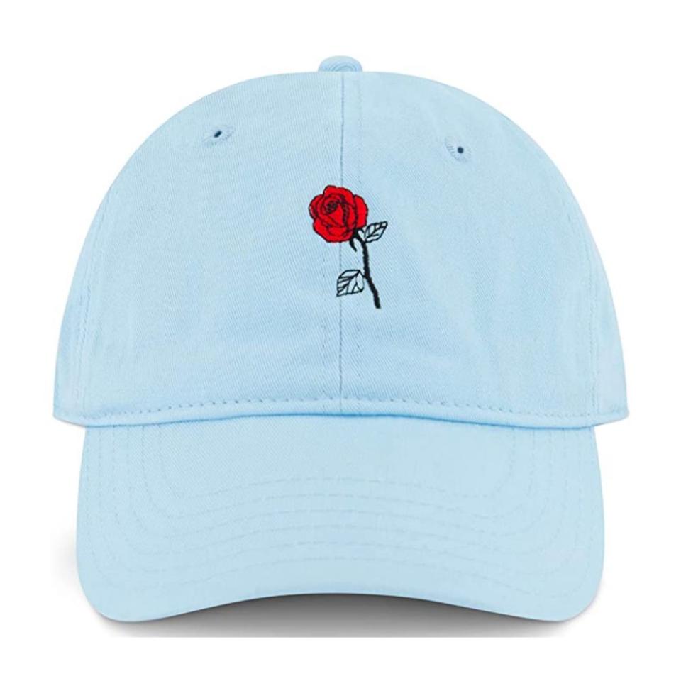 12) ‘Beauty and the Beast’ Belle Embroidered Rose Cap