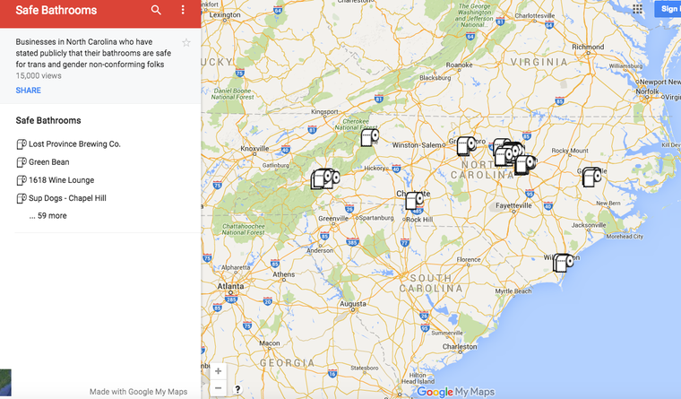 Google Maps Is Helping North Carolina's Trans Population Find Safe Bathrooms