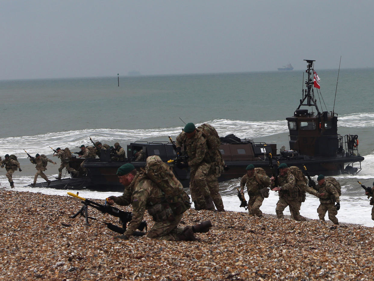 Royal Marines, during a landing exercise, were said to be in line for cuts: PA