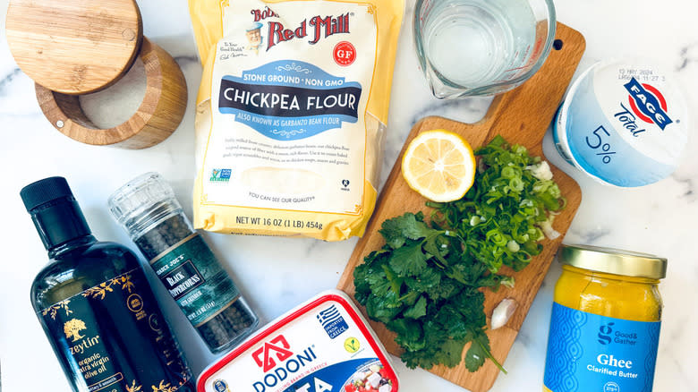 chickpea flour and other ingredients
