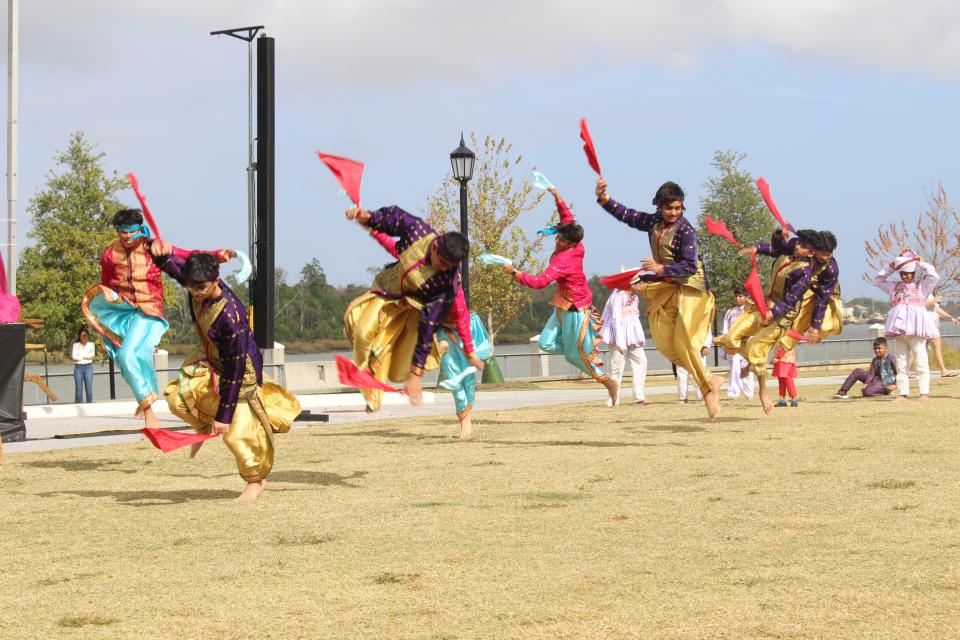 Members from BAPS Shri Swaminarayan Mandir Savannah give the audience a dazzling Bollywood performance. Savannah AAPI Festival 2022.