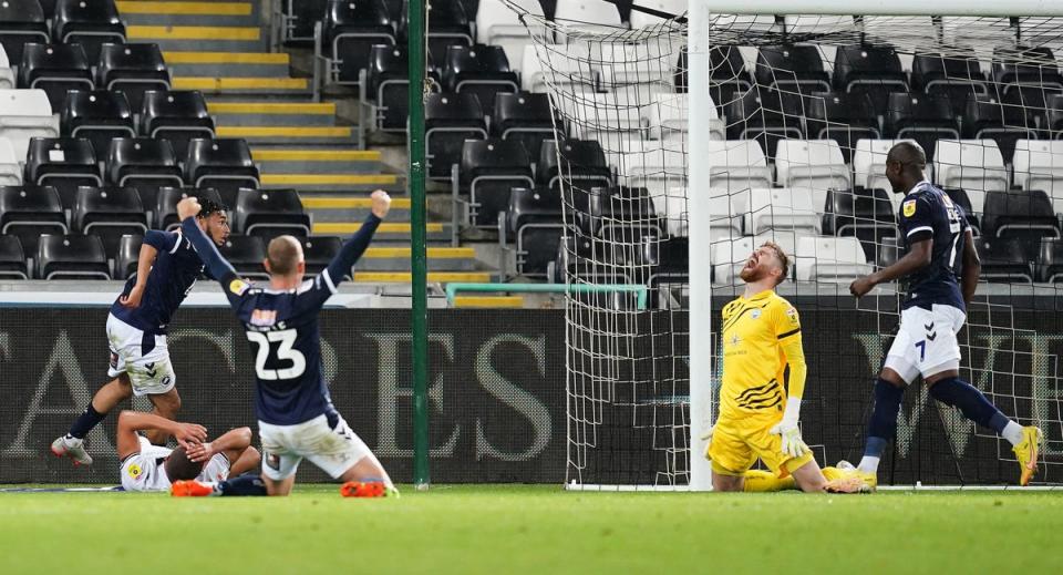 Millwall drew 2-2 at Swansea on Tuesday after two late own goals  (PA)