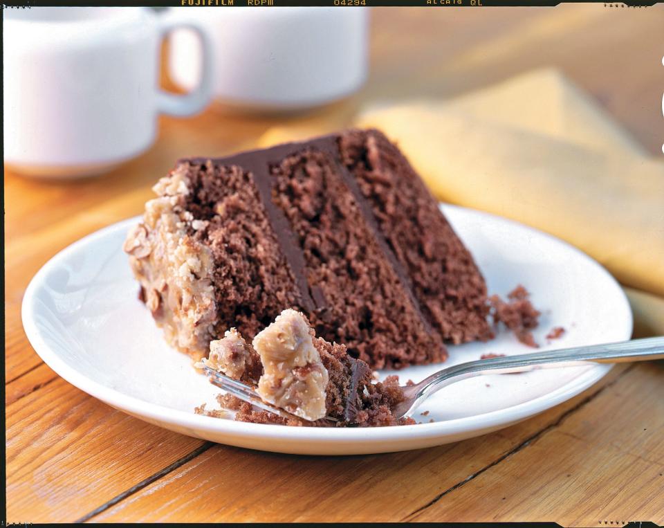 Bourbon-Chocolate Cake With Praline Frosting