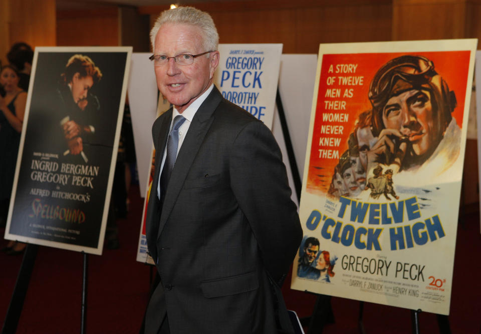 United States Postal Service Board of Governors member Dennis Toner arrives for a USPS first-day-of-issue dedication ceremony for the Gregory Peck forever stamp at the Academy of Motion Picture Arts and Sciences in Beverly Hills, Calif., Thursday, April 28, 2011. It features Peck as Atticus Finch in the 1962 film 