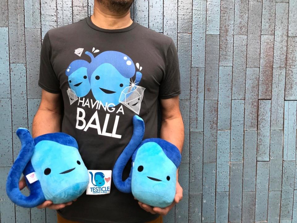 Giving Dad a plush toy seems&nbsp;ballsy, but he&rsquo;ll go nuts when he realizes you&rsquo;re giving him <a href="https://iheartguts.com/products/tremendous-testicle-plush" target="_blank">testicles</a>. Even better: These testes don&rsquo;t hurt when you punch them.