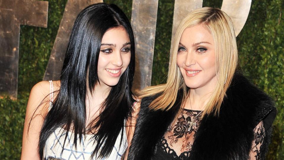 Madonna (R) and daughter Lourdes Leon arrive at the Vanity Fair Oscar party hosted by Graydon Carter held at Sunset Tower on February 27, 2011 in West Hollywood, California.