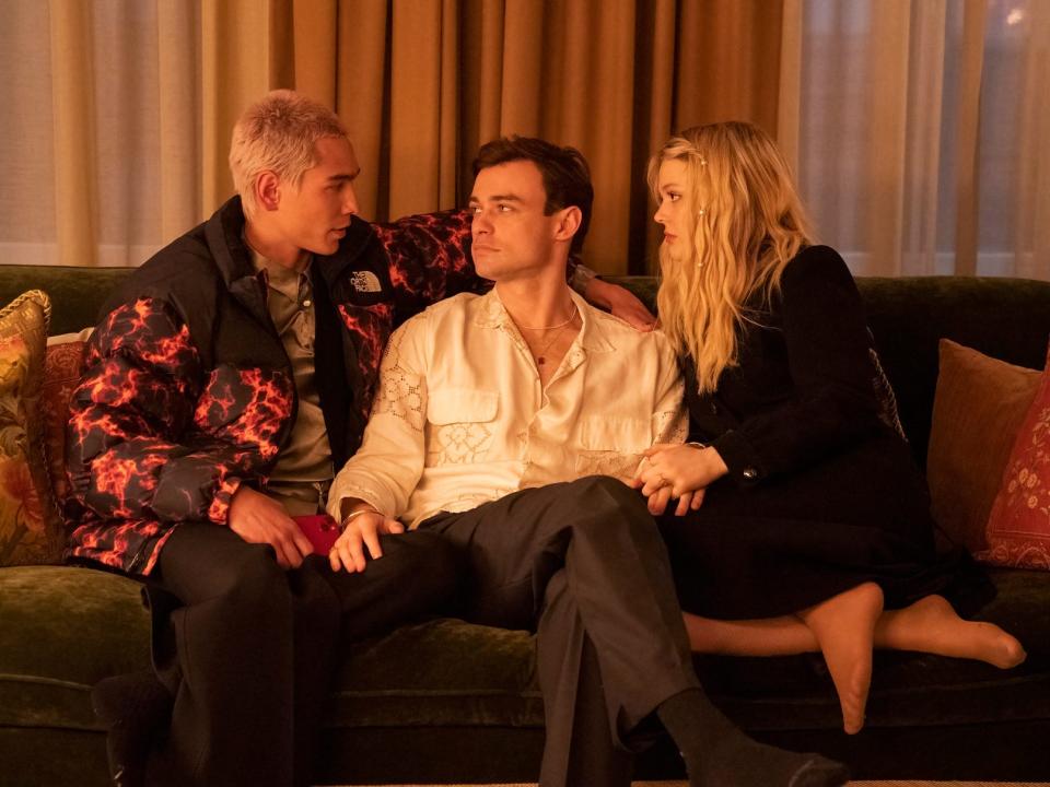 Evan Mock, Thomas Doherty, and Emily Alyn Lind on season two, episode two of "Gossip Girl."