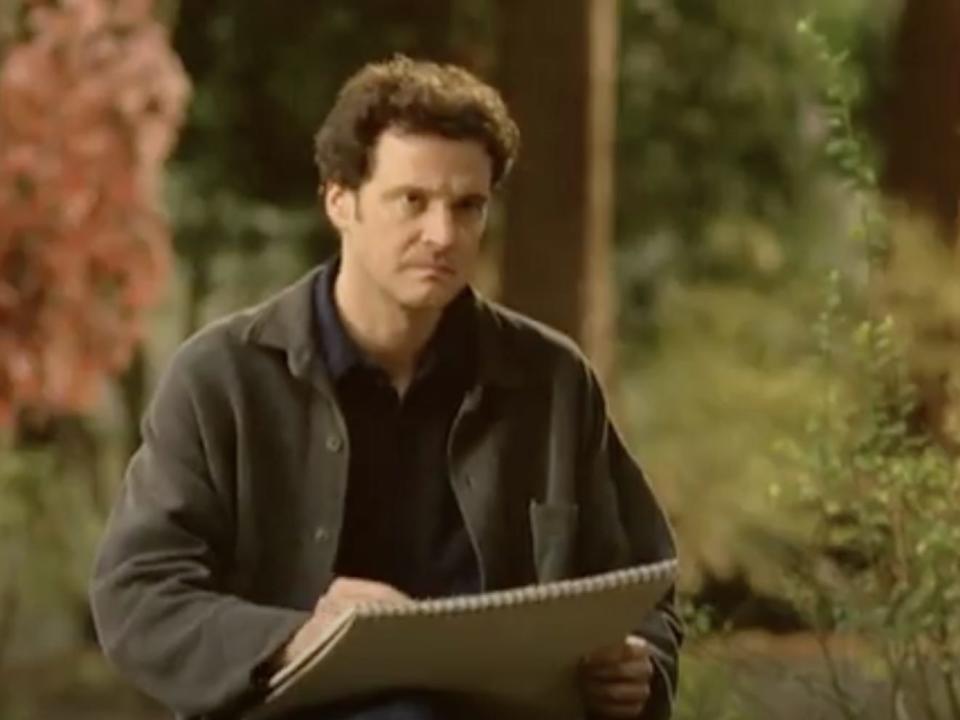 Colin Firth sketched on an artist's pad in "Hope Springs."