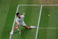 Tennis - Wimbledon - All England Lawn Tennis and Croquet Club, London, Britain - July 13, 2018 Serbia's Novak Djokovic in action during his semi final match against Spain's Rafael Nadal REUTERS/Andrew Couldridge/Pool