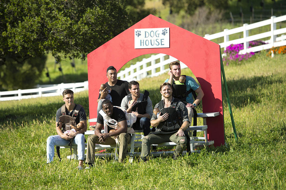 <p>Dean, Fred, Iggy, Jack, Blake E., and Jonathan in ABC’s <i>The Bachelorette</i> <br>(Photo: Michael Yada/ABC) </p>