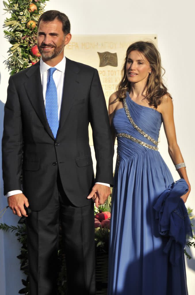 Los reyes Felipe y Letizia en la boda de Nicolás de Grecia 