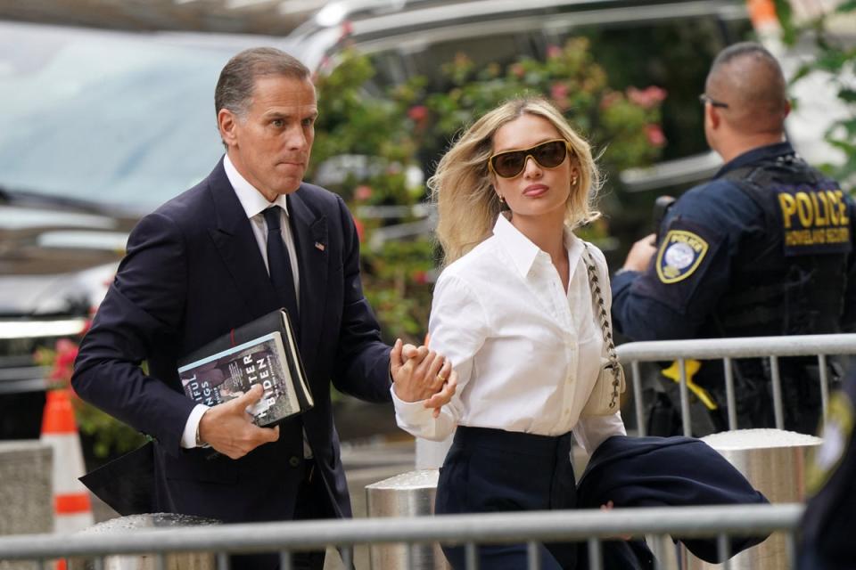 Hunter Biden, son of U.S. President Joe Biden, and his wife Melissa Cohen Biden, arrive at the federal court for his trial on criminal gun charges in Wilmington, Delaware, U.S., June 6, 2024 (REUTERS)